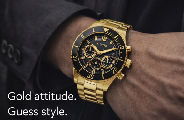 Guess GW0488G2 Reloj Hombre Gold Cronógrafo